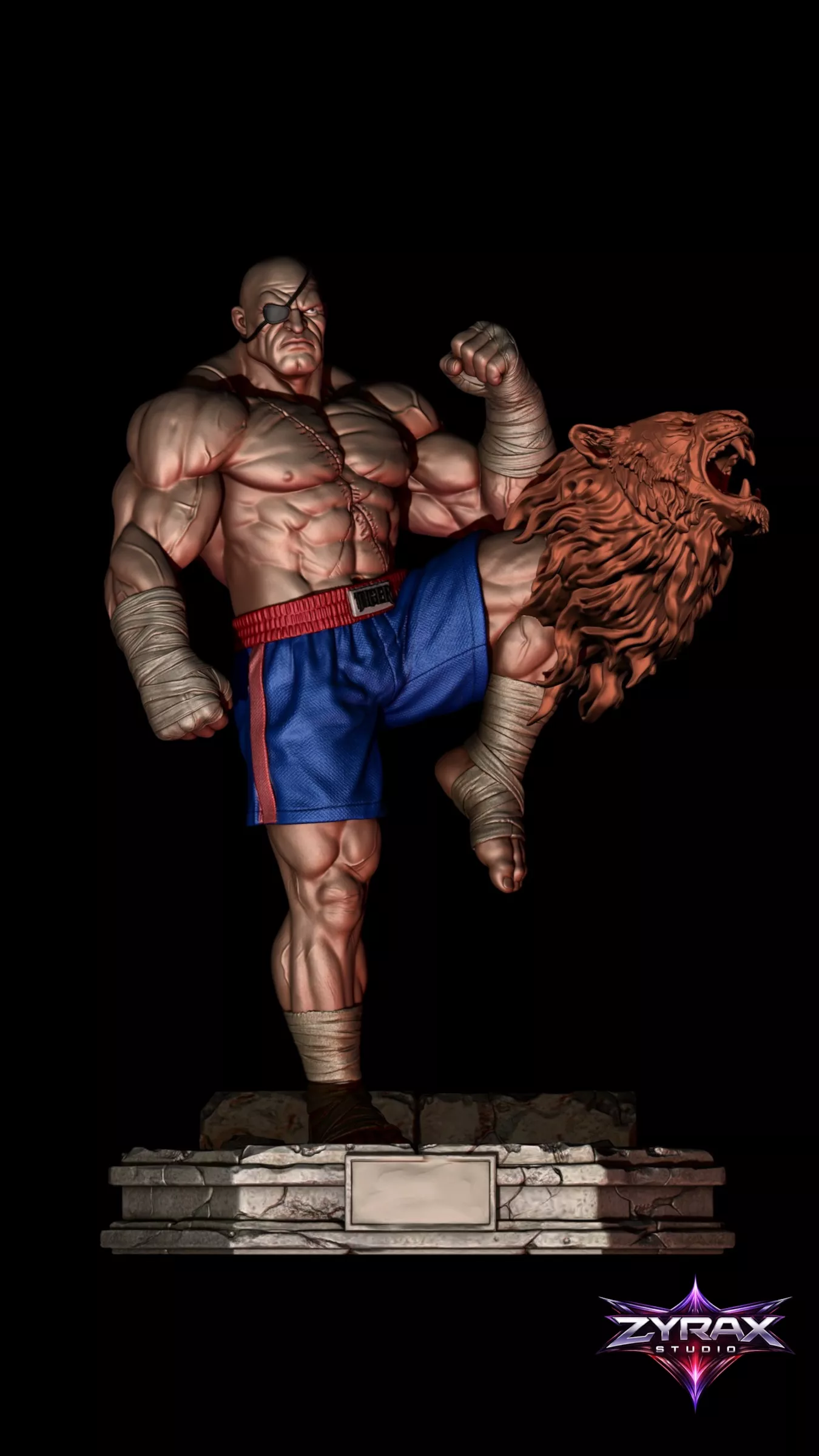 Sagat STL Street Fighter Sculpture 3D Print Model 3D print model