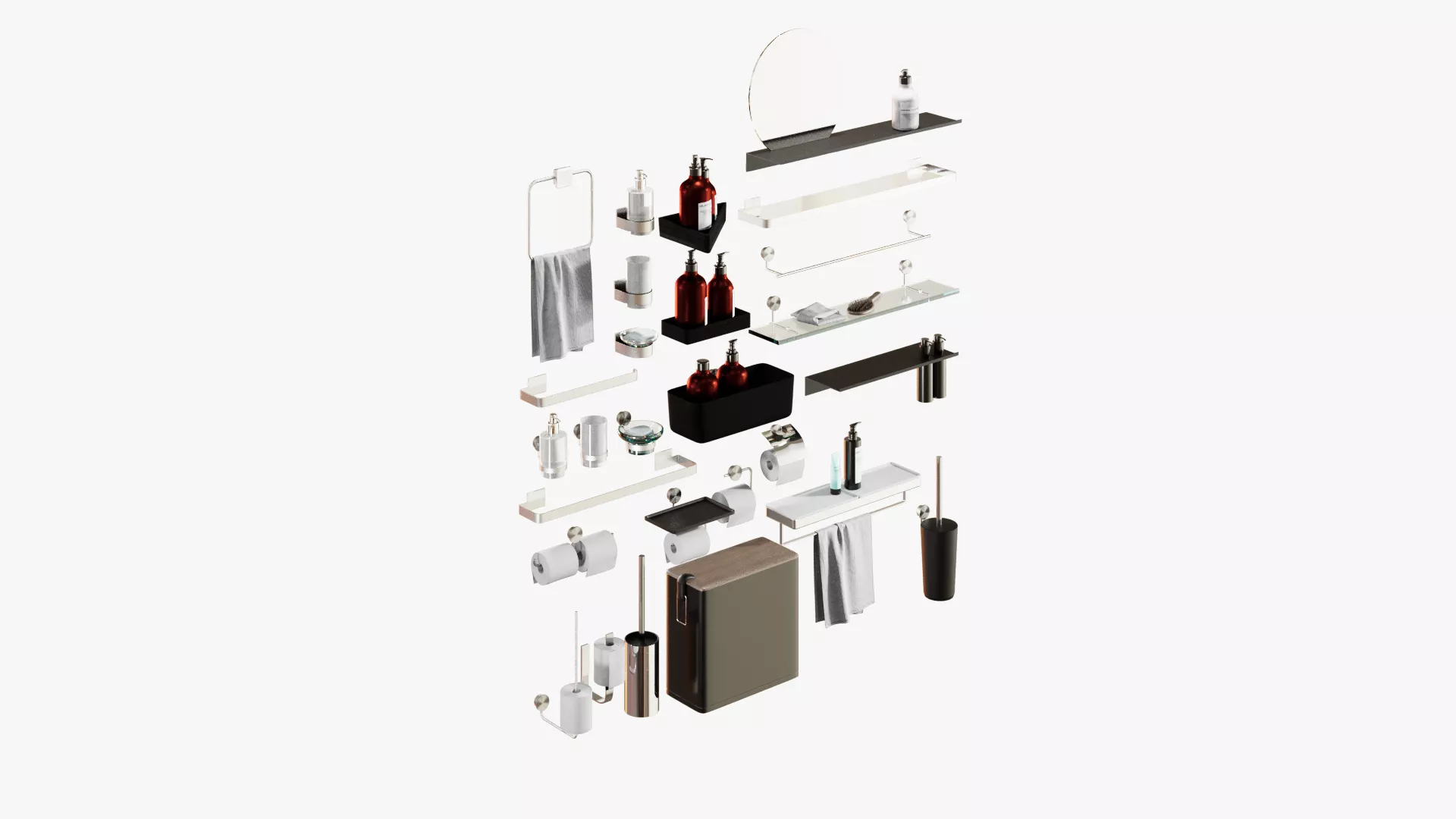 Bathroom Accessories Set 3D model