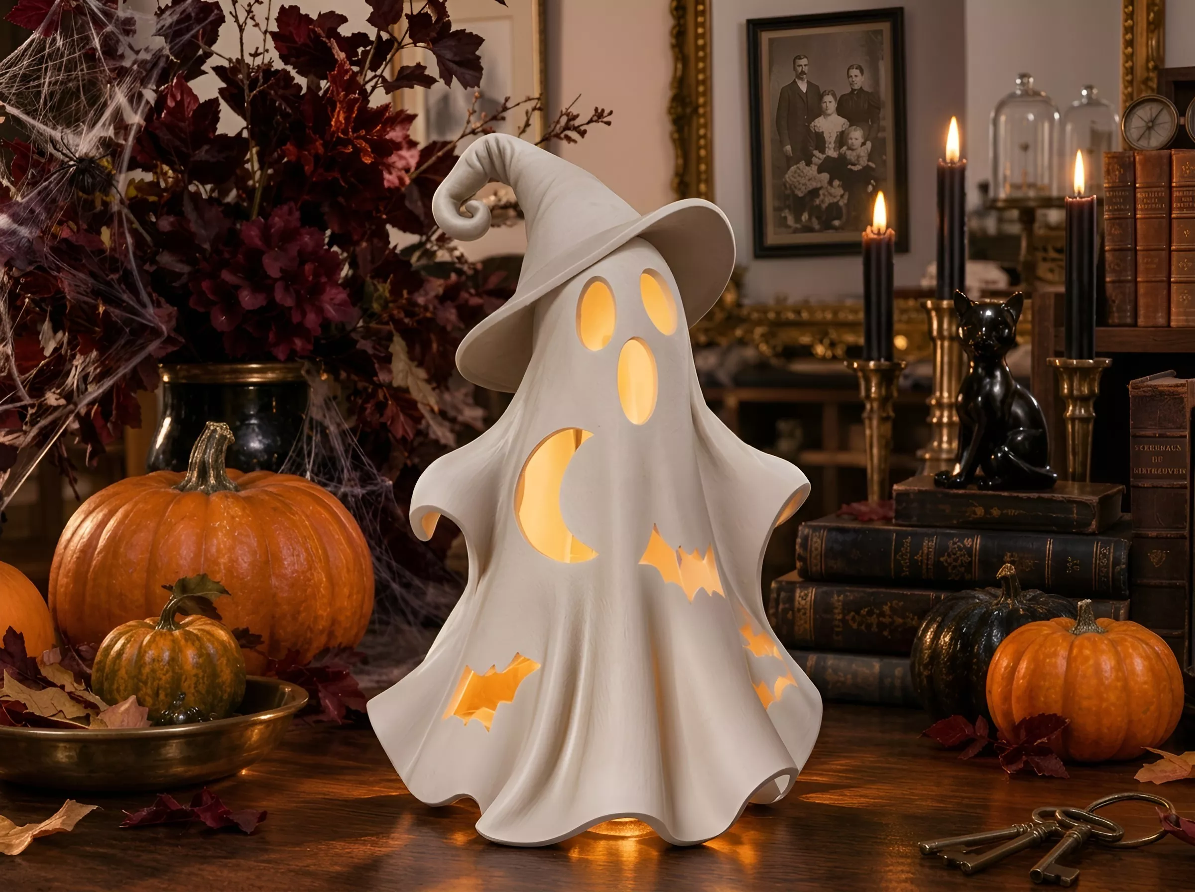 Halloween Ghost Lantern STL Haunted LED Lamp Decor 3D print model