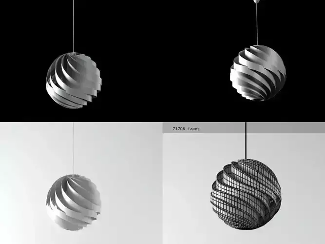 Turbo pendant light made of paper