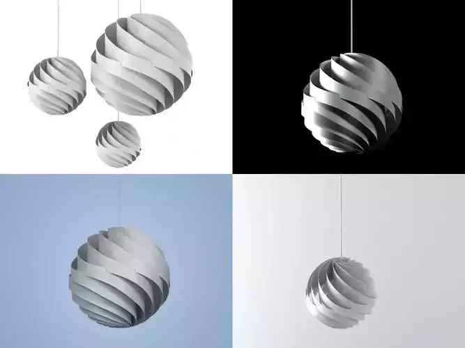 Turbo pendant light made of paper