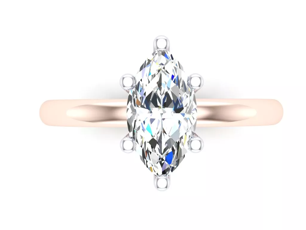 Six Prong Marquise Engagement Ring 3DM 3D print model