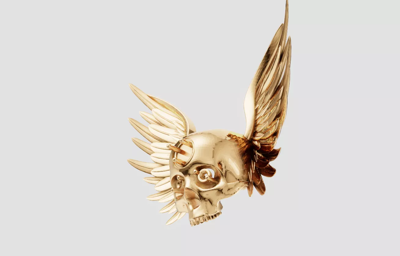 Angel Wing Skull Model 3D print model