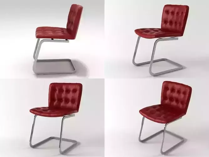 RH-304 four leather chairs on metal frame