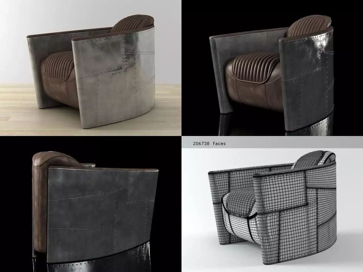 Aviator chair 3D model_2