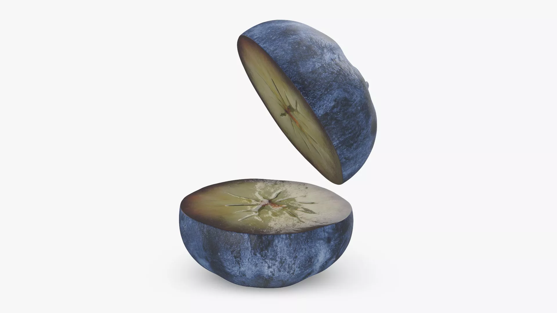 Blueberry 01 Cut Half Low-poly 3D model