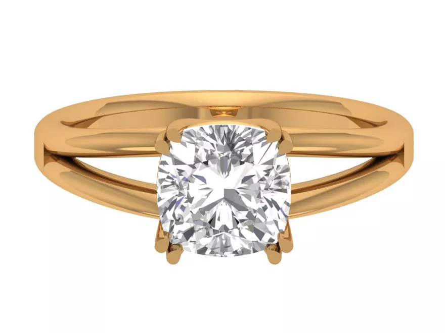 Cushion Solitaire Ring 3D print model