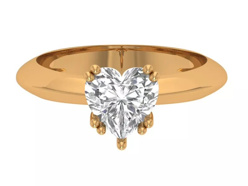 Heart Solitaire Ring 3D print model