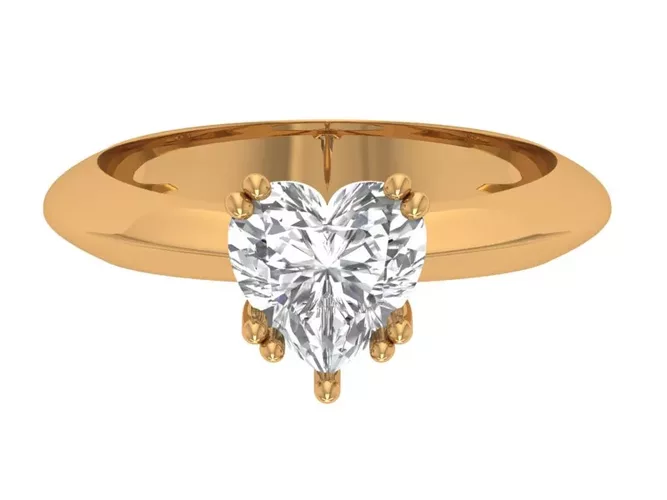 Heart Solitaire Ring