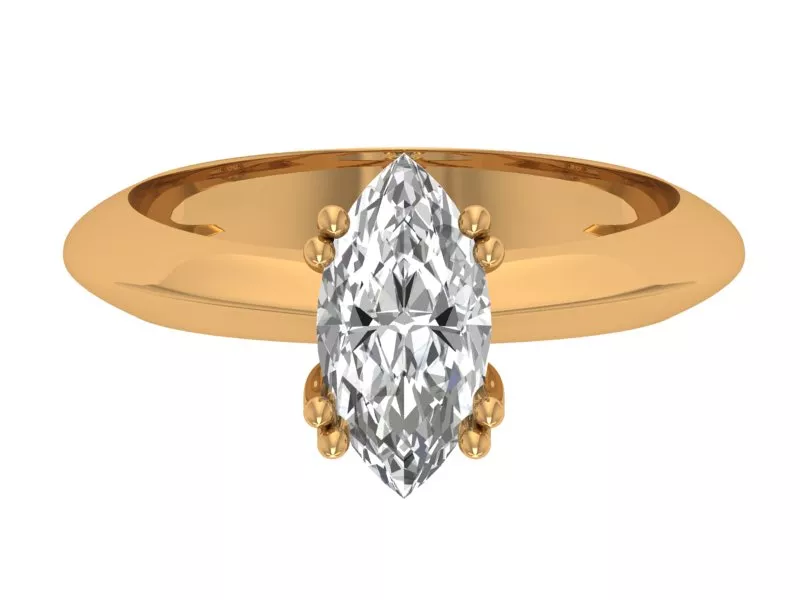 Marquise Solitaire Ring 3D print model