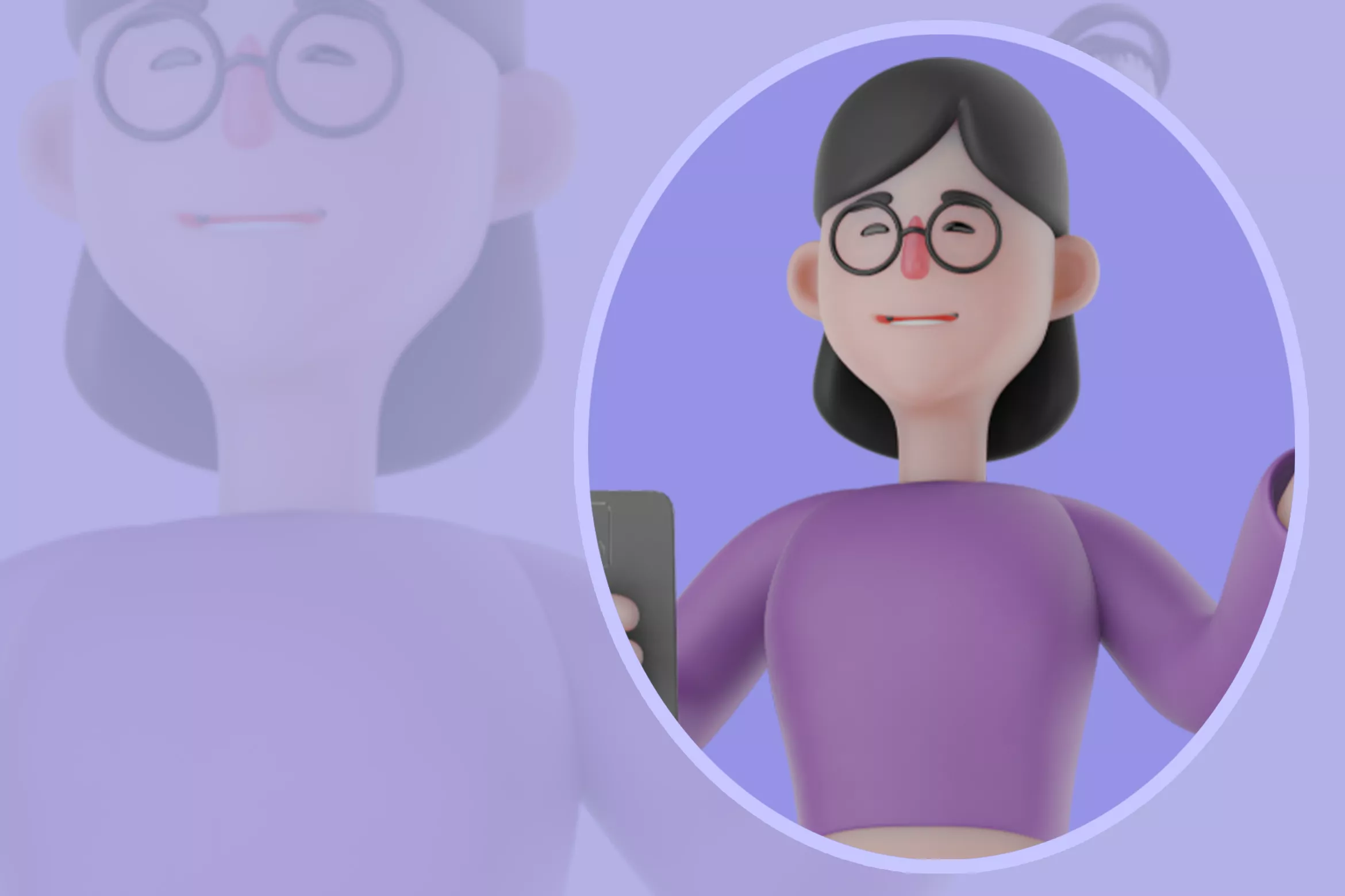Friendly 3D Cartoon Dancer Character - Phone and Bottle 3D model
