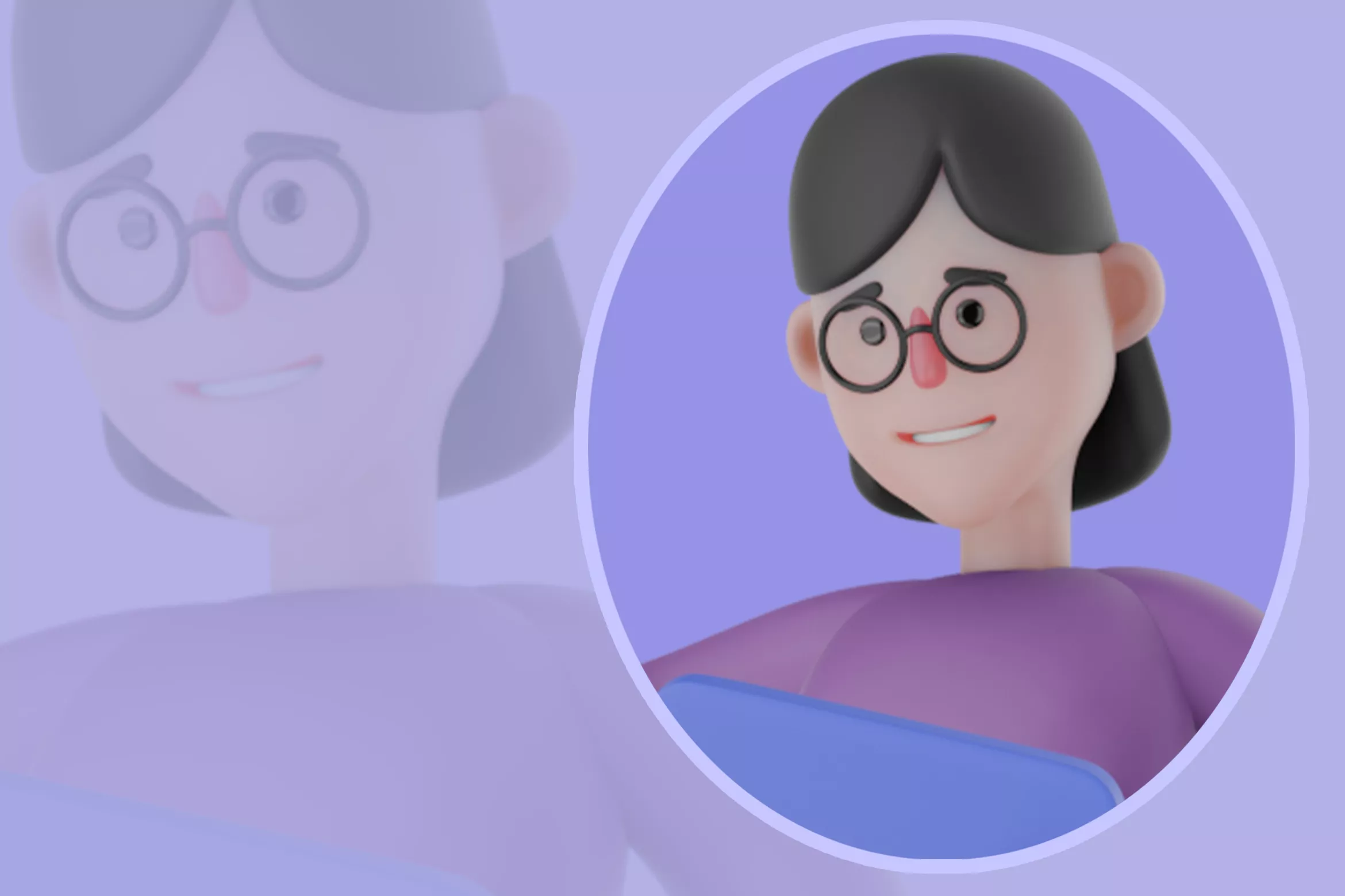 Friendly 3D Cartoon Dancer Character - Blue Message Icon 3D model