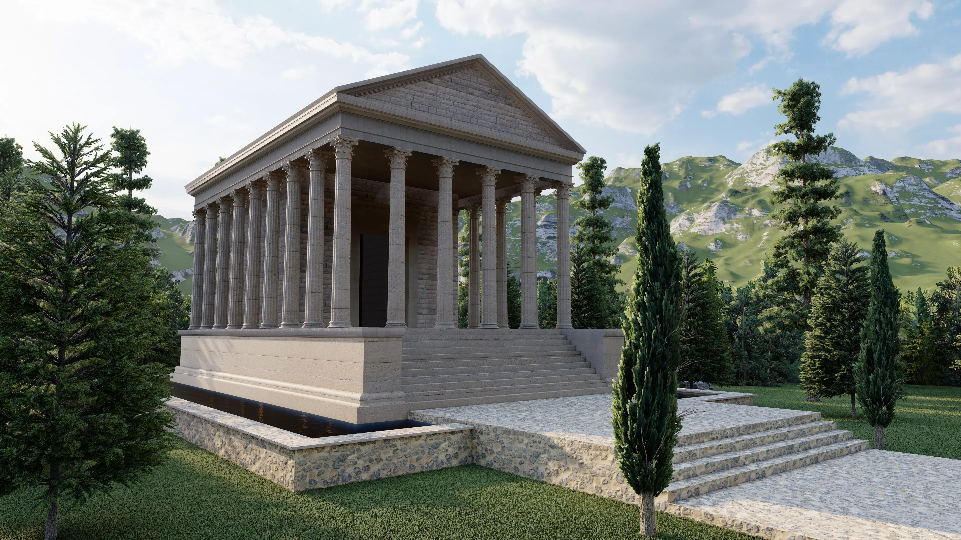 Parthenon-Historical Greek Temple 3D model
