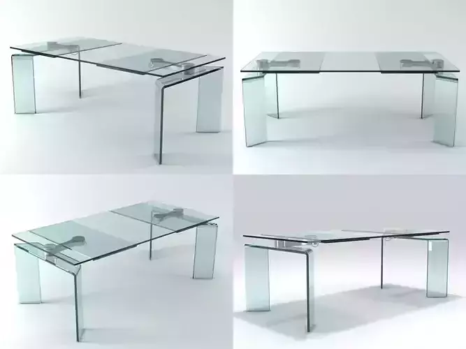 Ray four different glass tables 3D model
