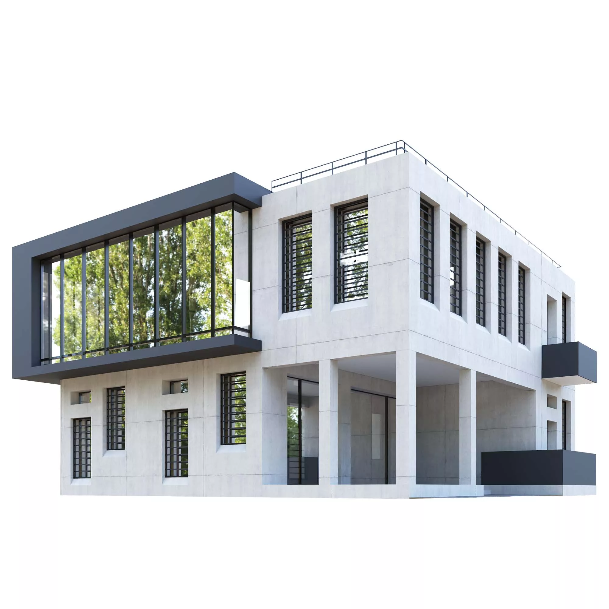 Modern Building 09 Free low-poly 3D model