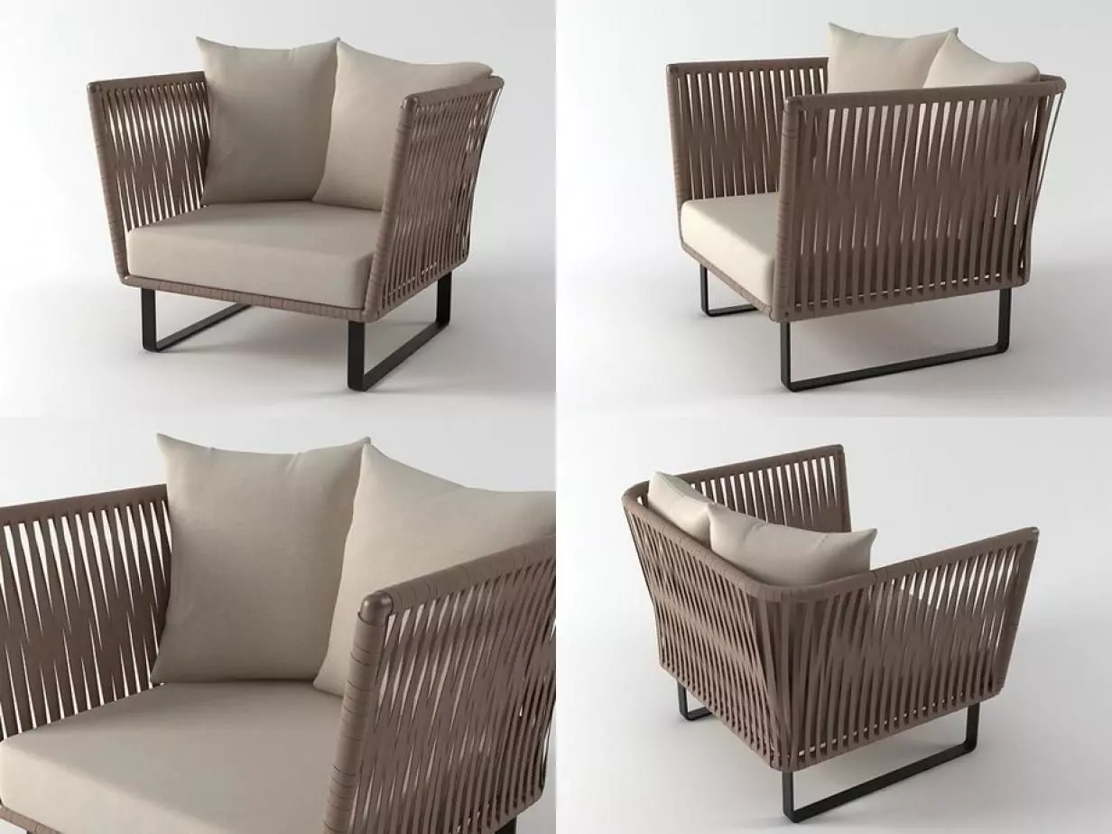 Bitta club armchair 3D model_0