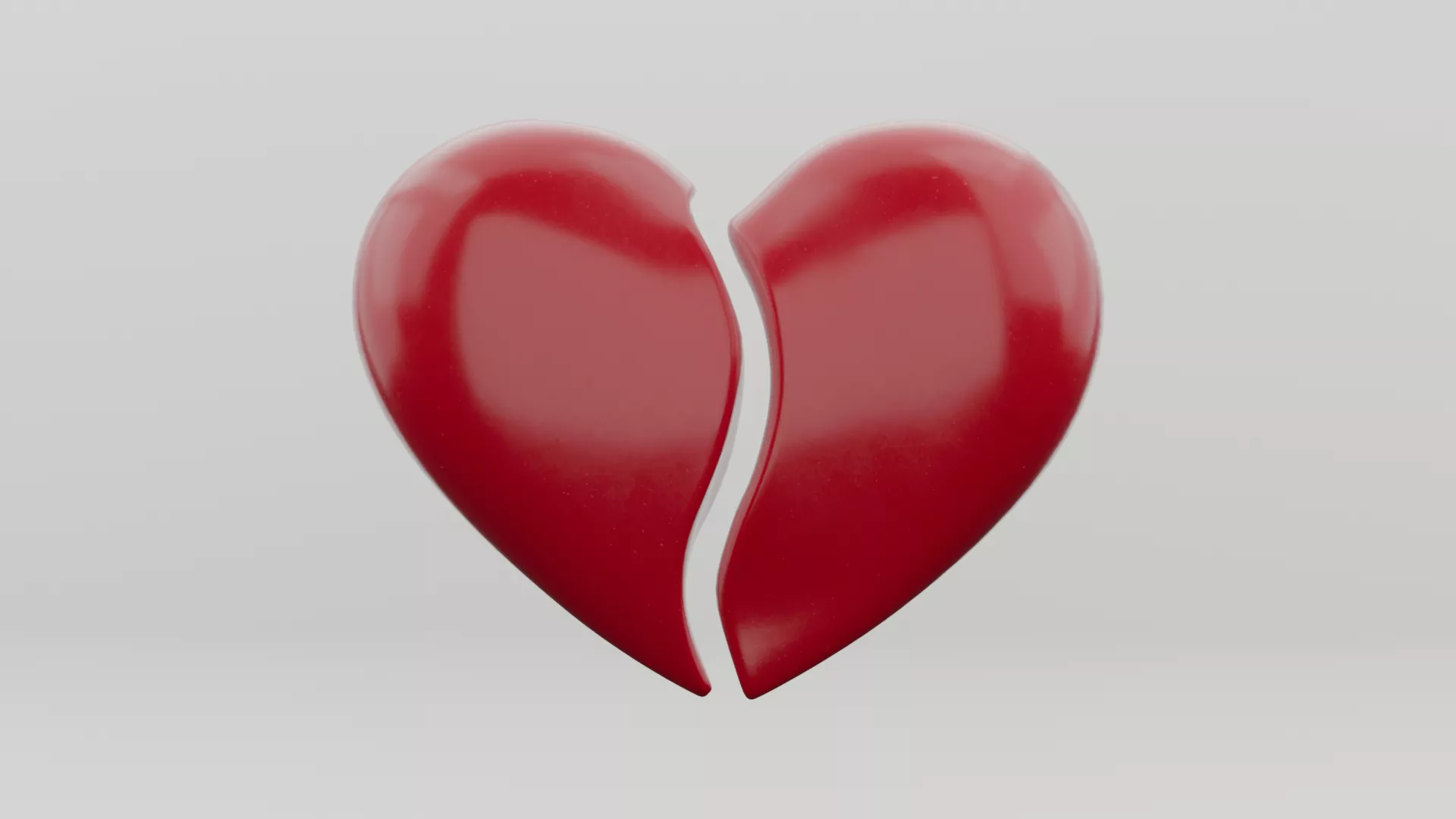 broken Love heart Low-poly 3D model