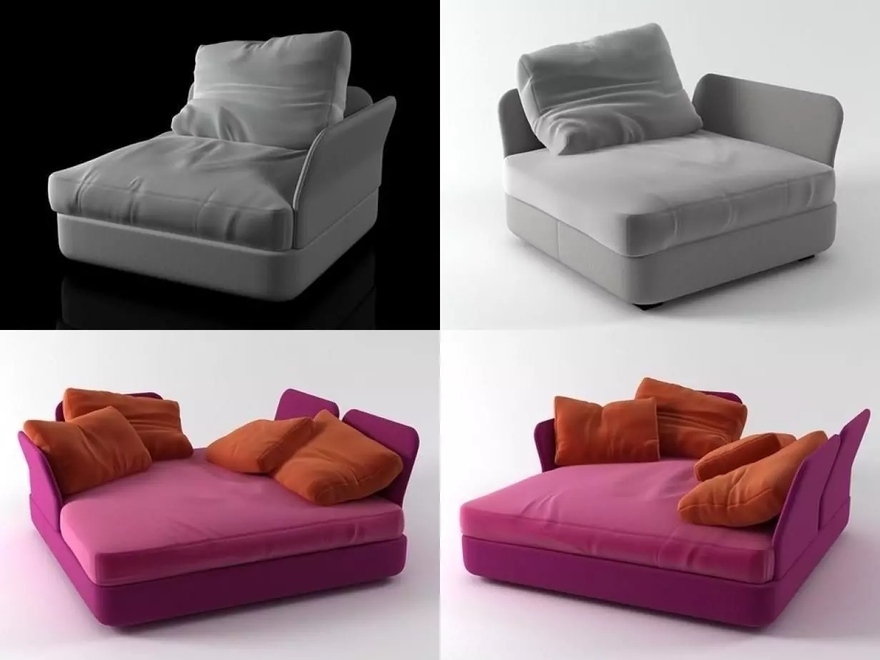 Cove collection four different sofas 3D model_0