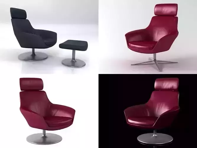 Oskar four different chairs 3D model
