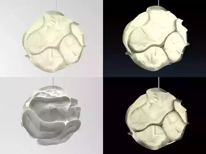 Cloud pendant light made of paper