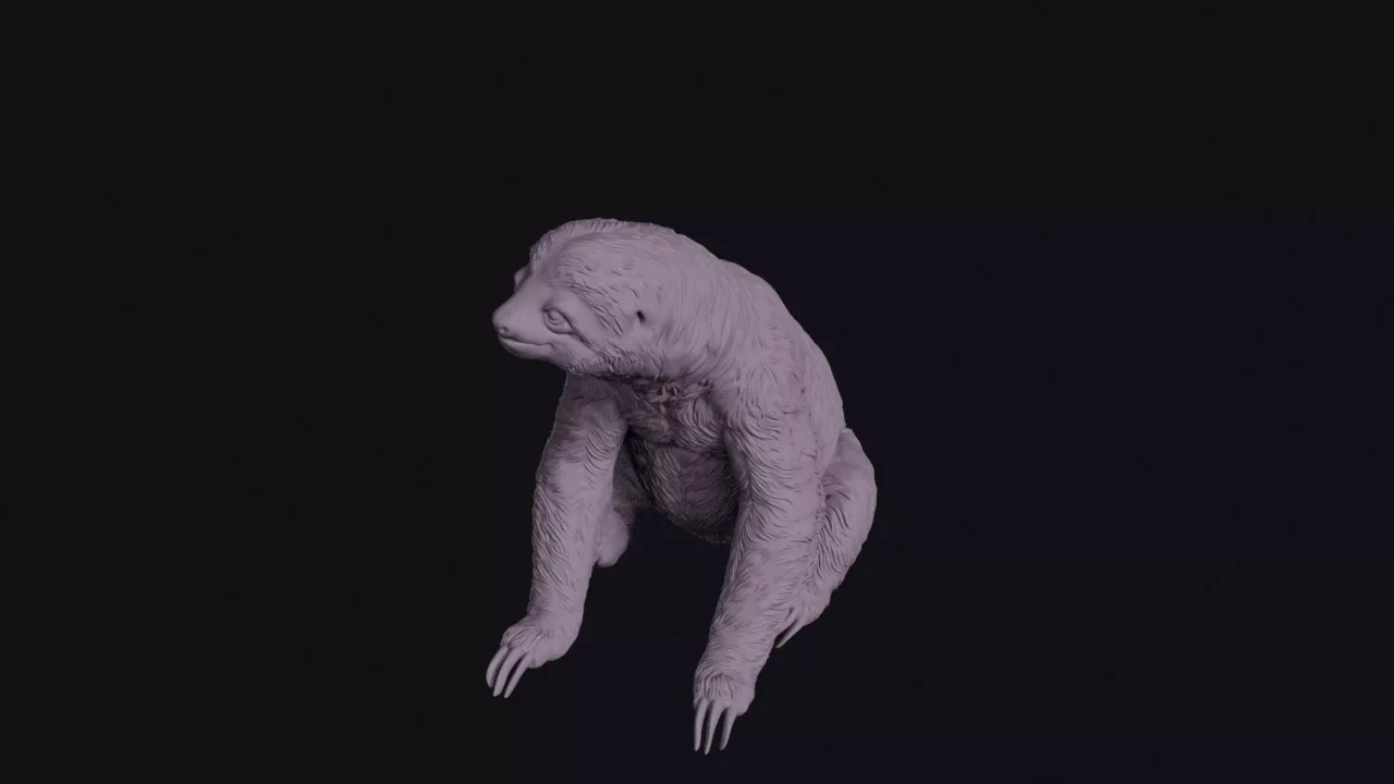 Sitting Sloth Figurine 3D print model