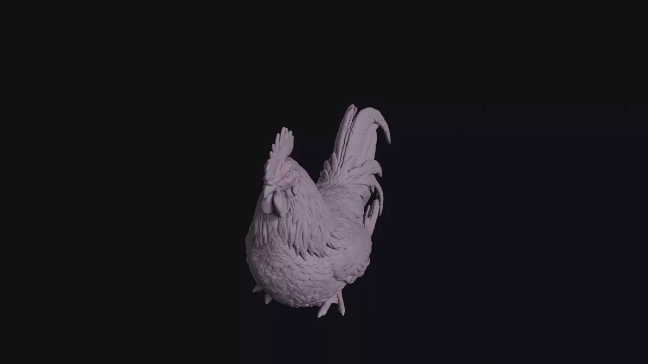 Sitting Rooster Figurine 3D print model