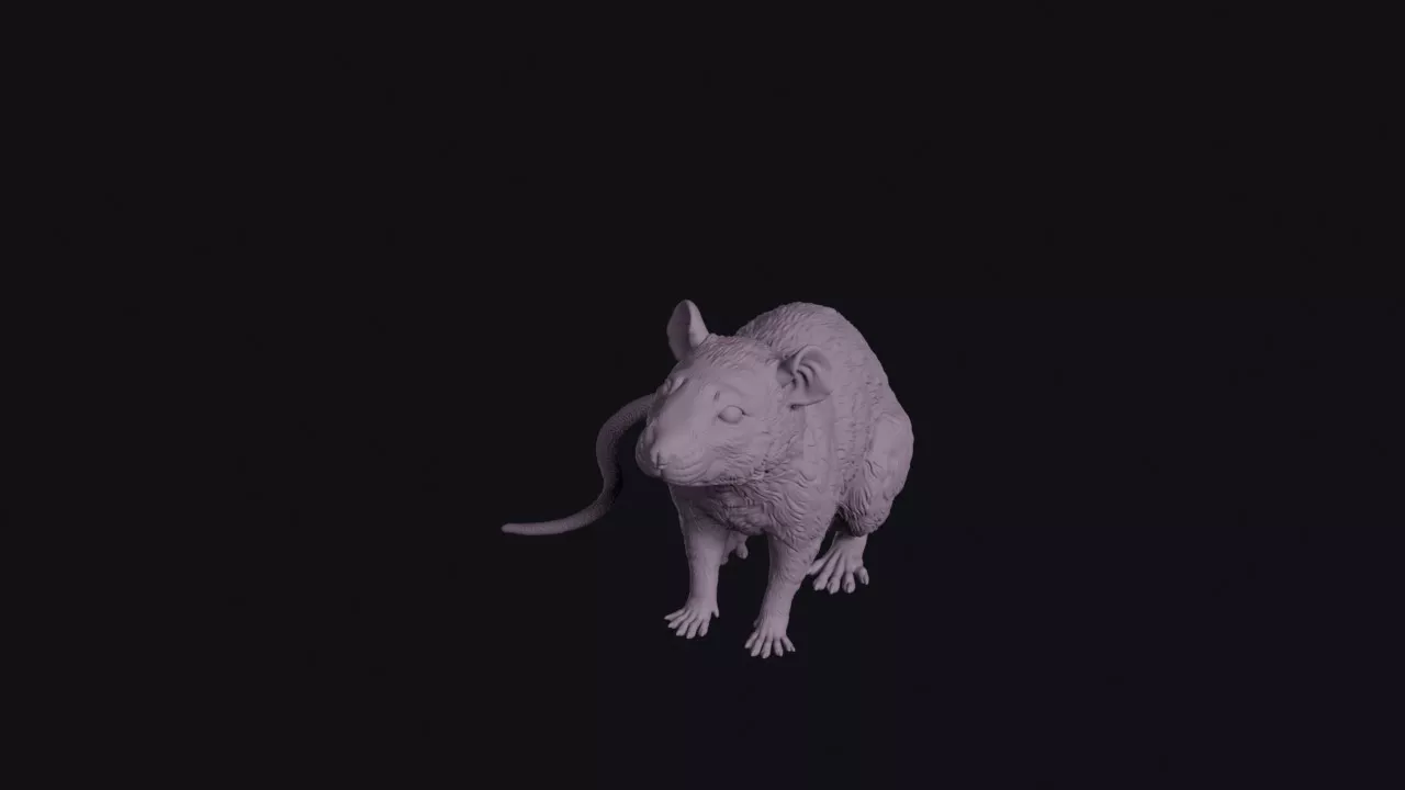 Sitting Rat Figurine 3D print model