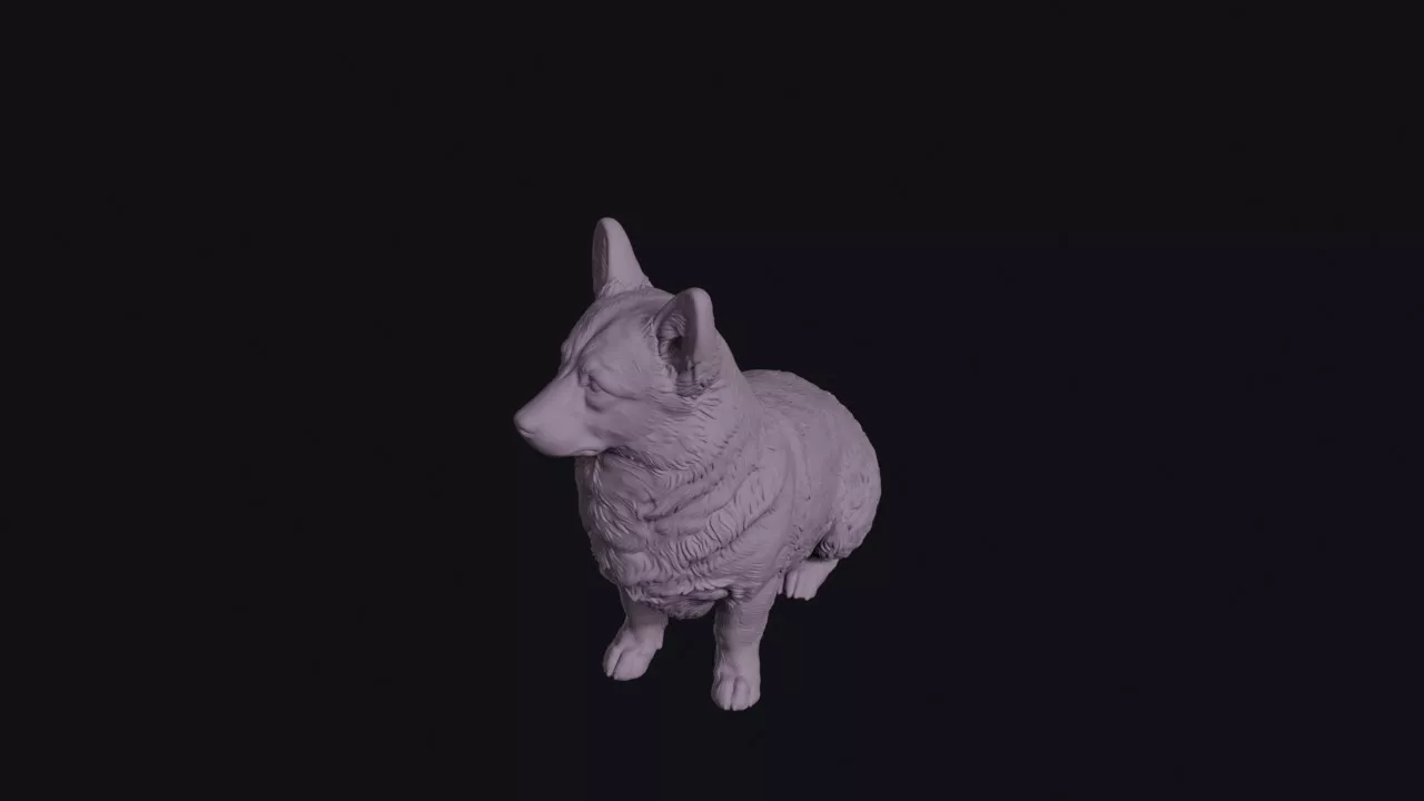 Sitting Pembroke Welsh Corgi Figurine 3D print model
