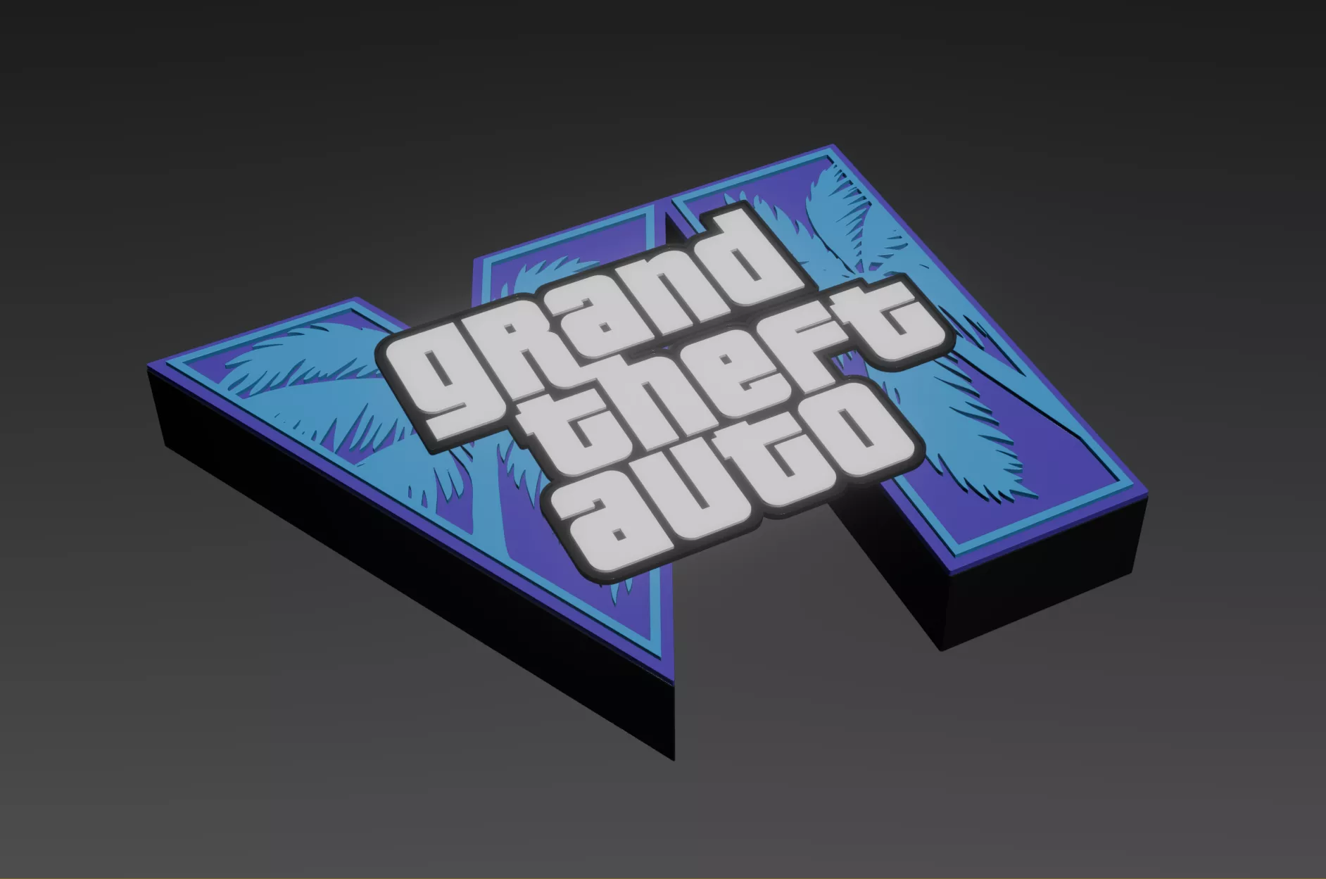 GTA VI logo 3d printable 3D print model