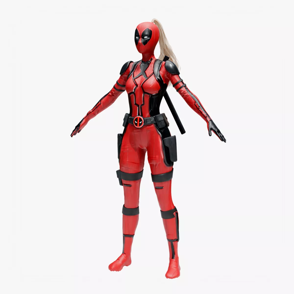 Lady Deadpool Wanda Wilson Low-poly 3D model