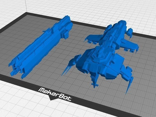 Eve Online - Ferox and Naga Caldari Battlecruisers Free 3D print model_1