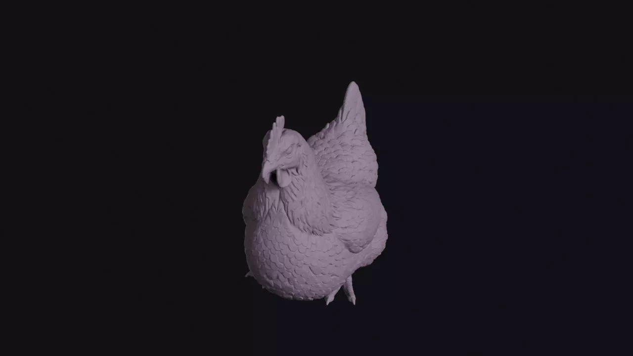 Sitting Hen Figurine 3D print model