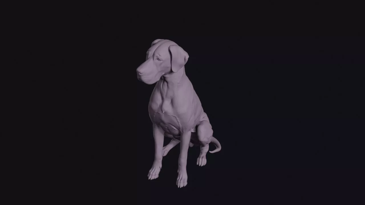 Sitting Great Dane Figurine 3D print model