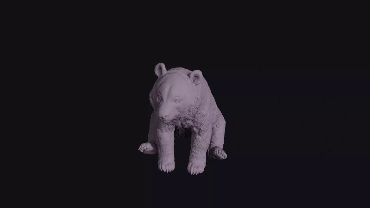 Sitting Giant Panda Figurine 3D print model