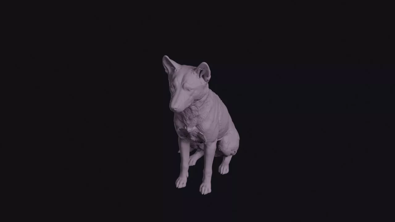 Sitting Doberman Pinscher Figurine 3D print model