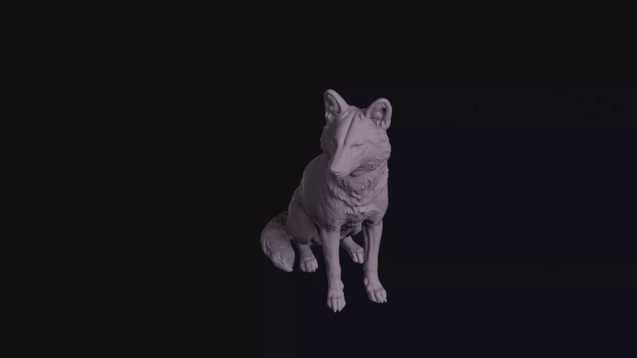 Sitting Dingo Figurine 3D print model