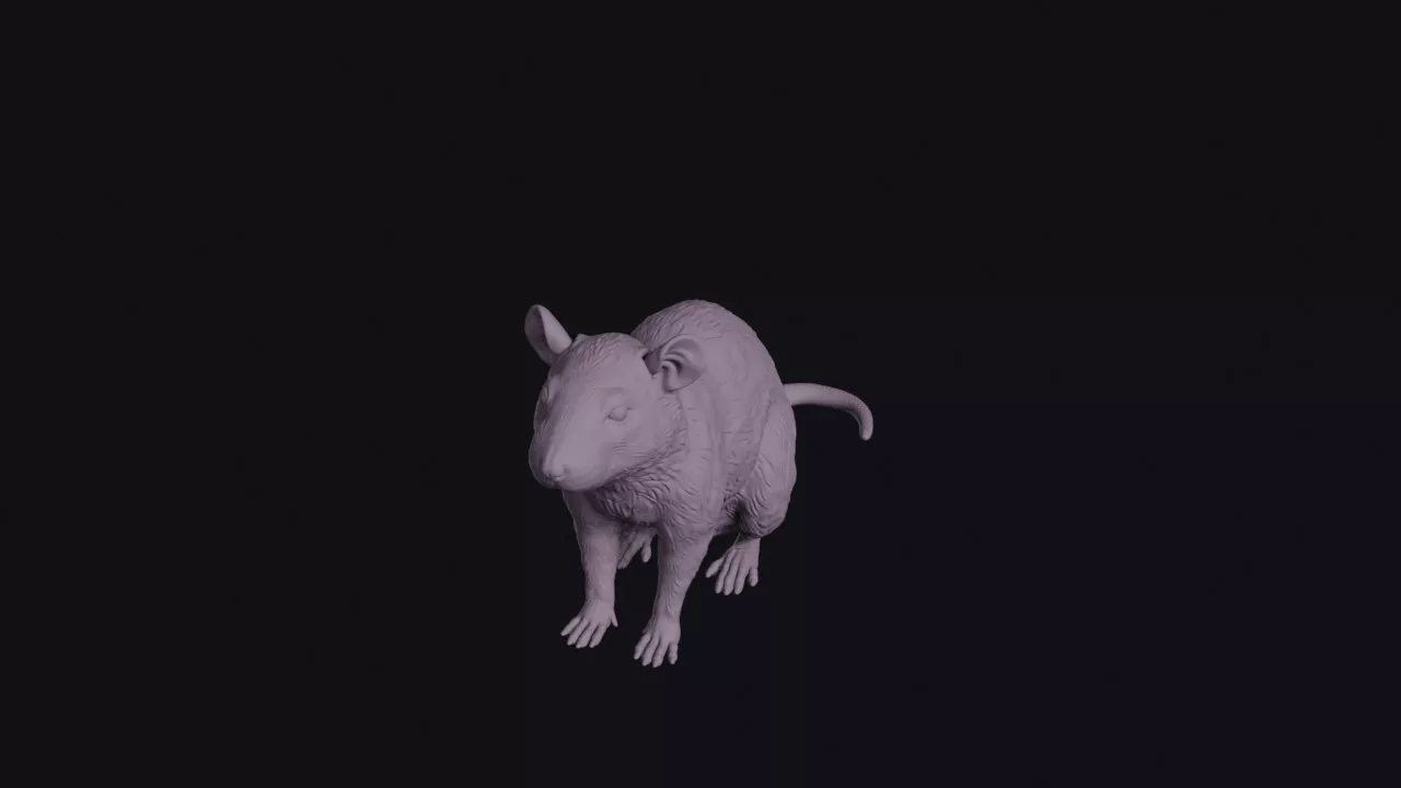 Sitting Brown Rat Figurine 3D print model