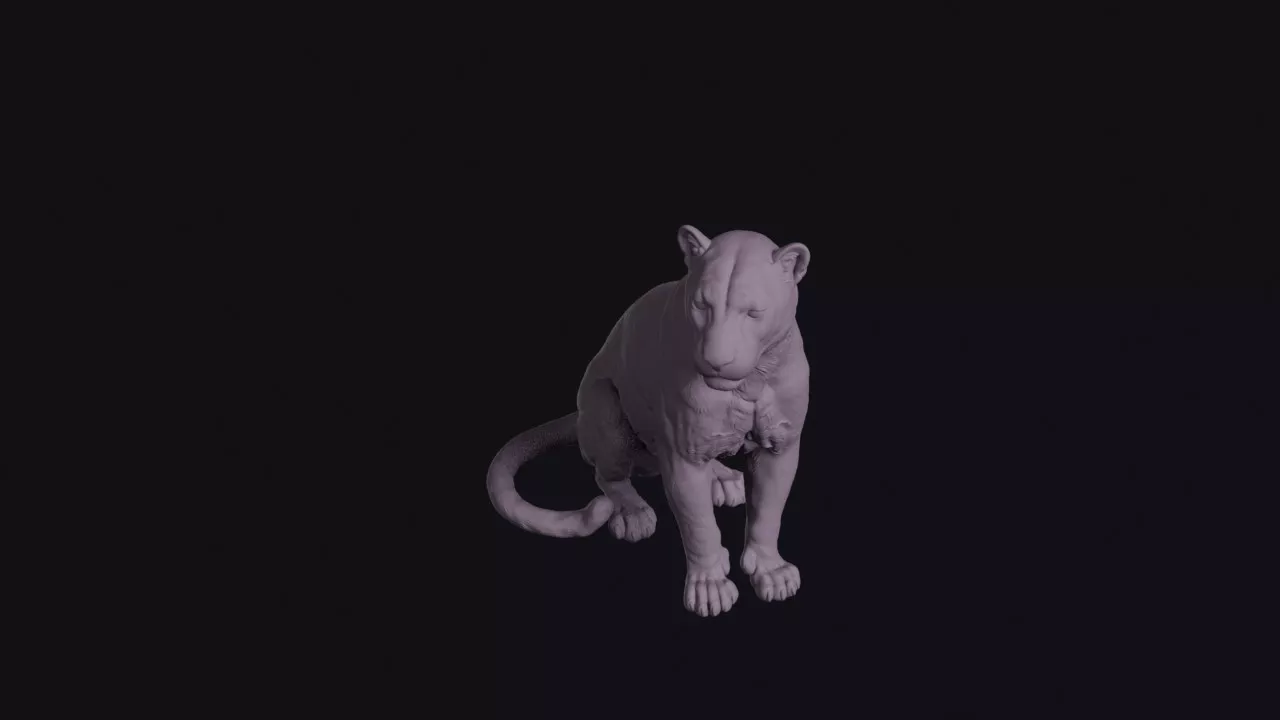 Sitting Black Panther Figurine 3D print model