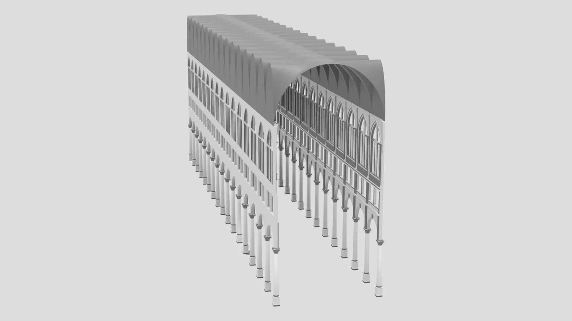 Classic European Pergola Garden Arbor 3D Model Low-poly 3D model