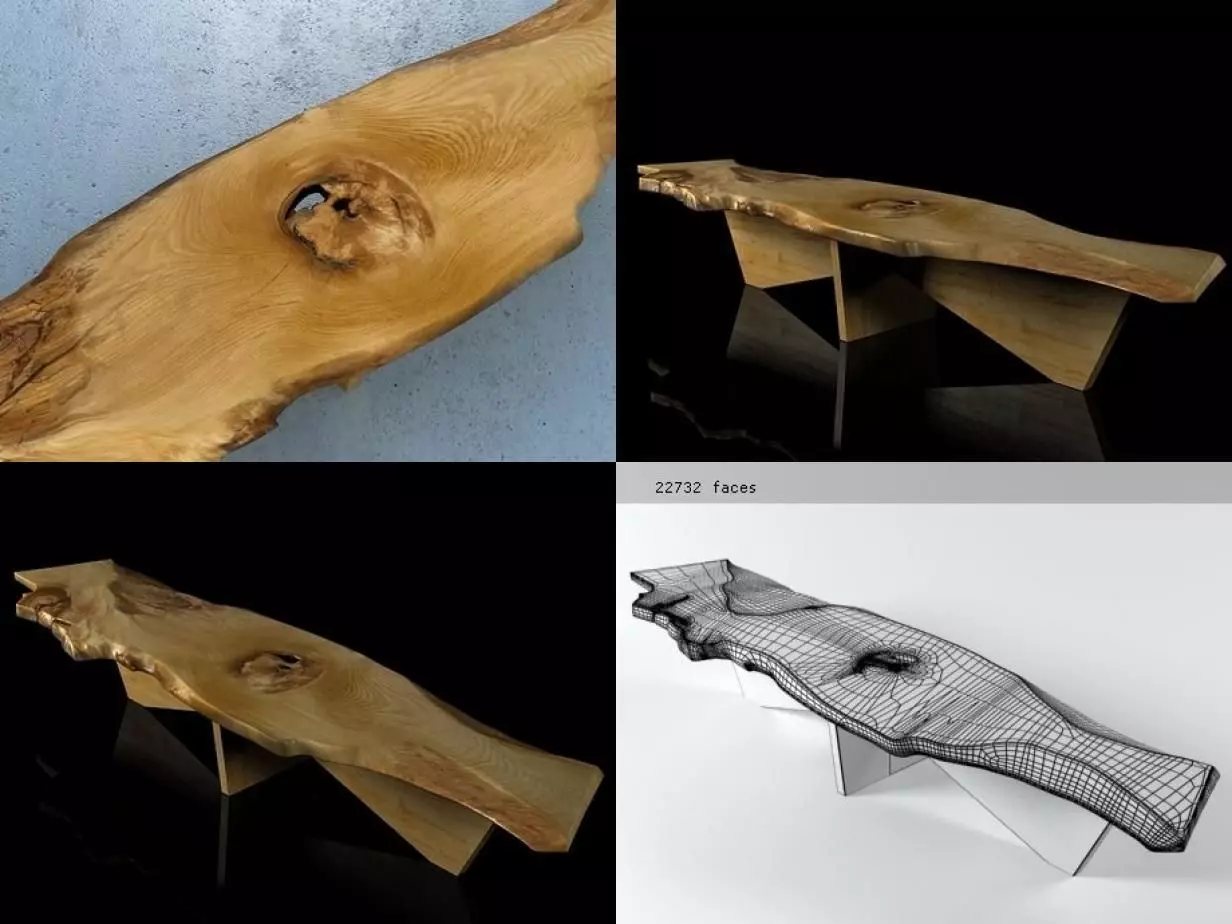 Butterfly Base coffee table 3D model_3