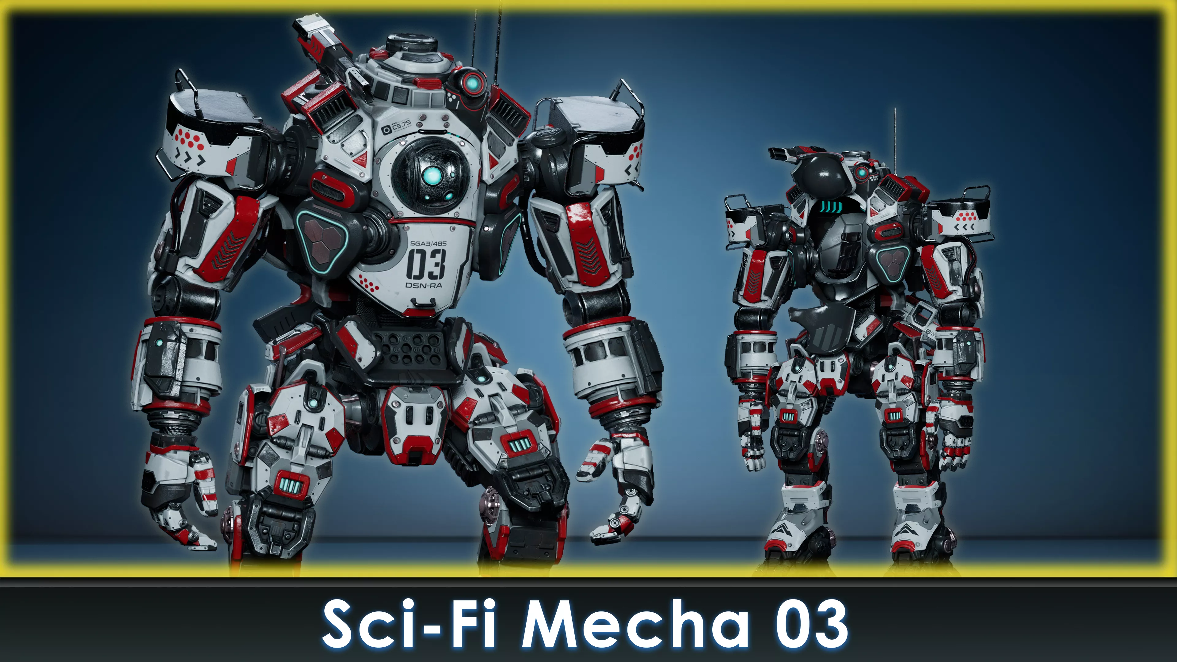 Sci-Fi Mecha - 03 Low-poly 3D model