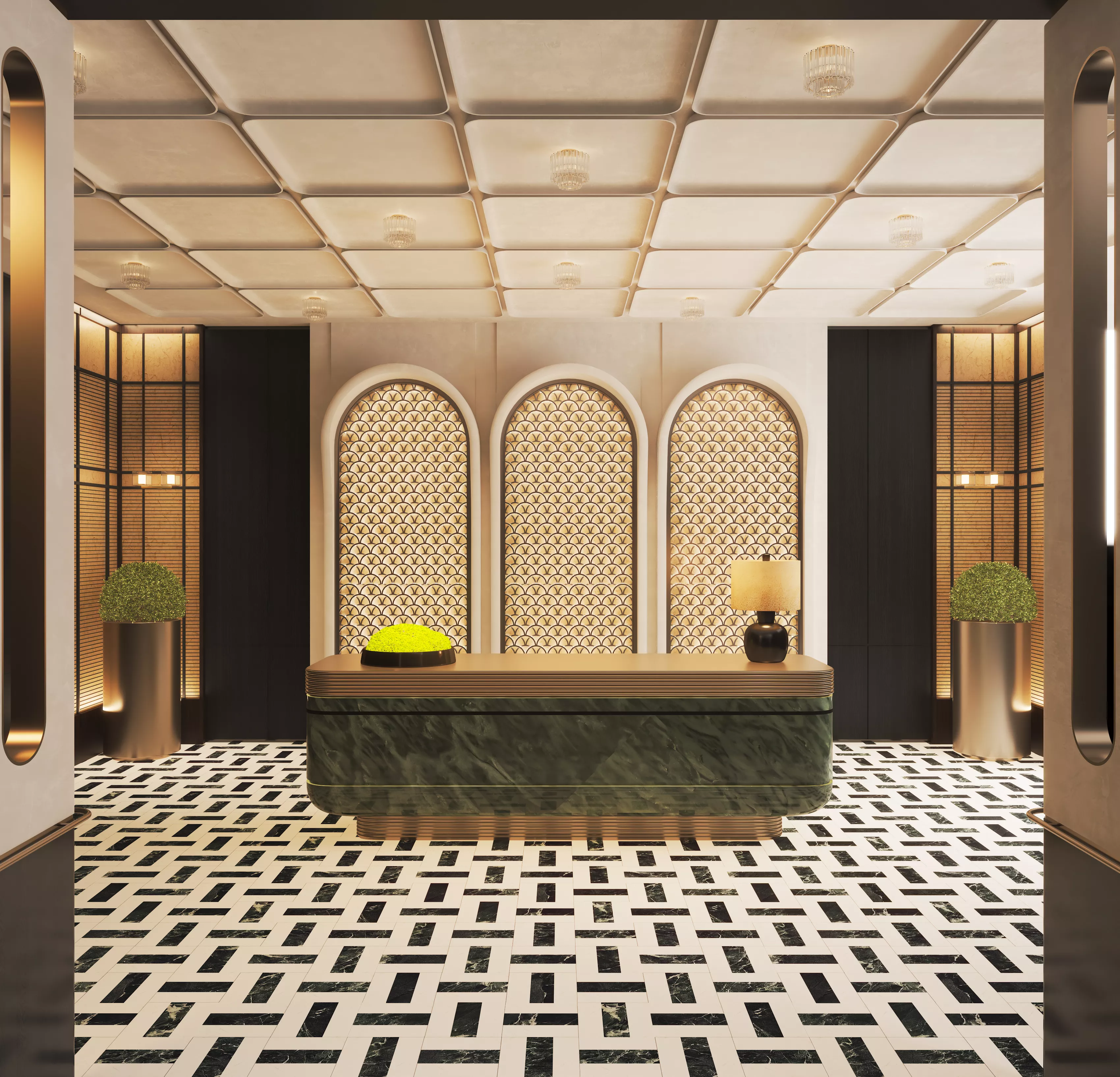 Hotel lobby - reception desk 3D model