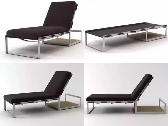 Air four different chaise lounge chairs 3D model