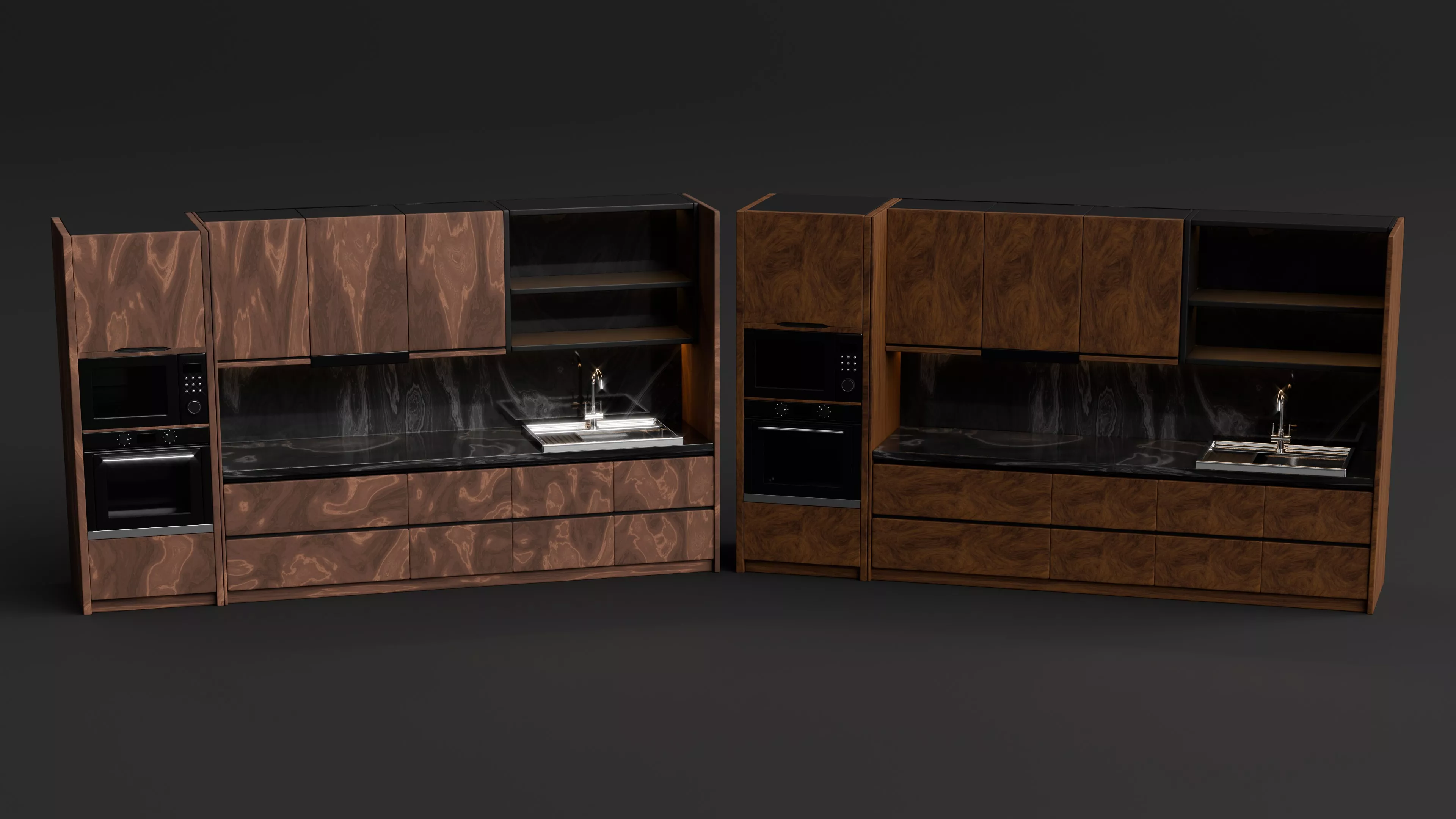 Luxury Modern Kitchen Furniture Low-poly 3D model
