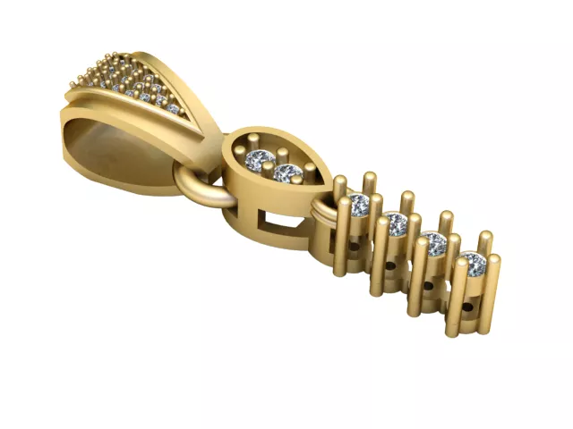 Gemstone Pan Flute Gold Pendant 3D print model