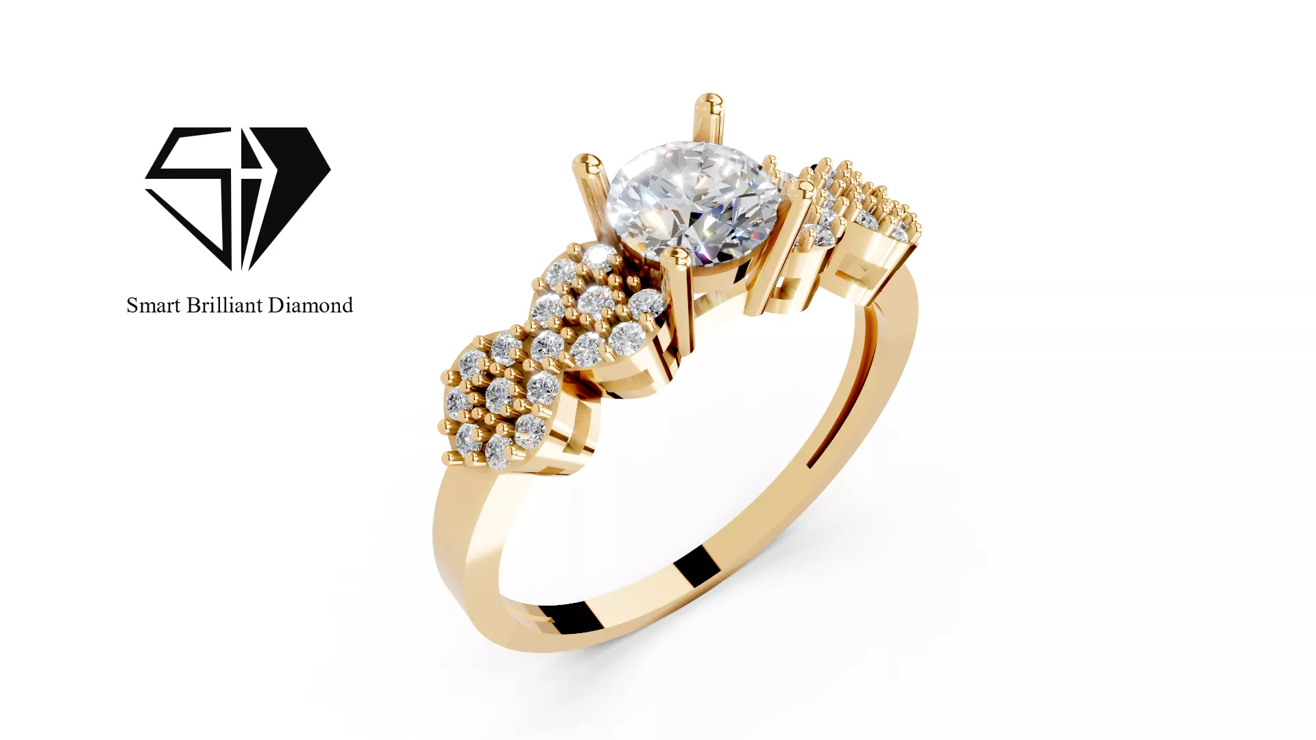 Luxury Solitaire Diamond Gold Ring Fine Jewelry 3D Model sr0162 3D print model