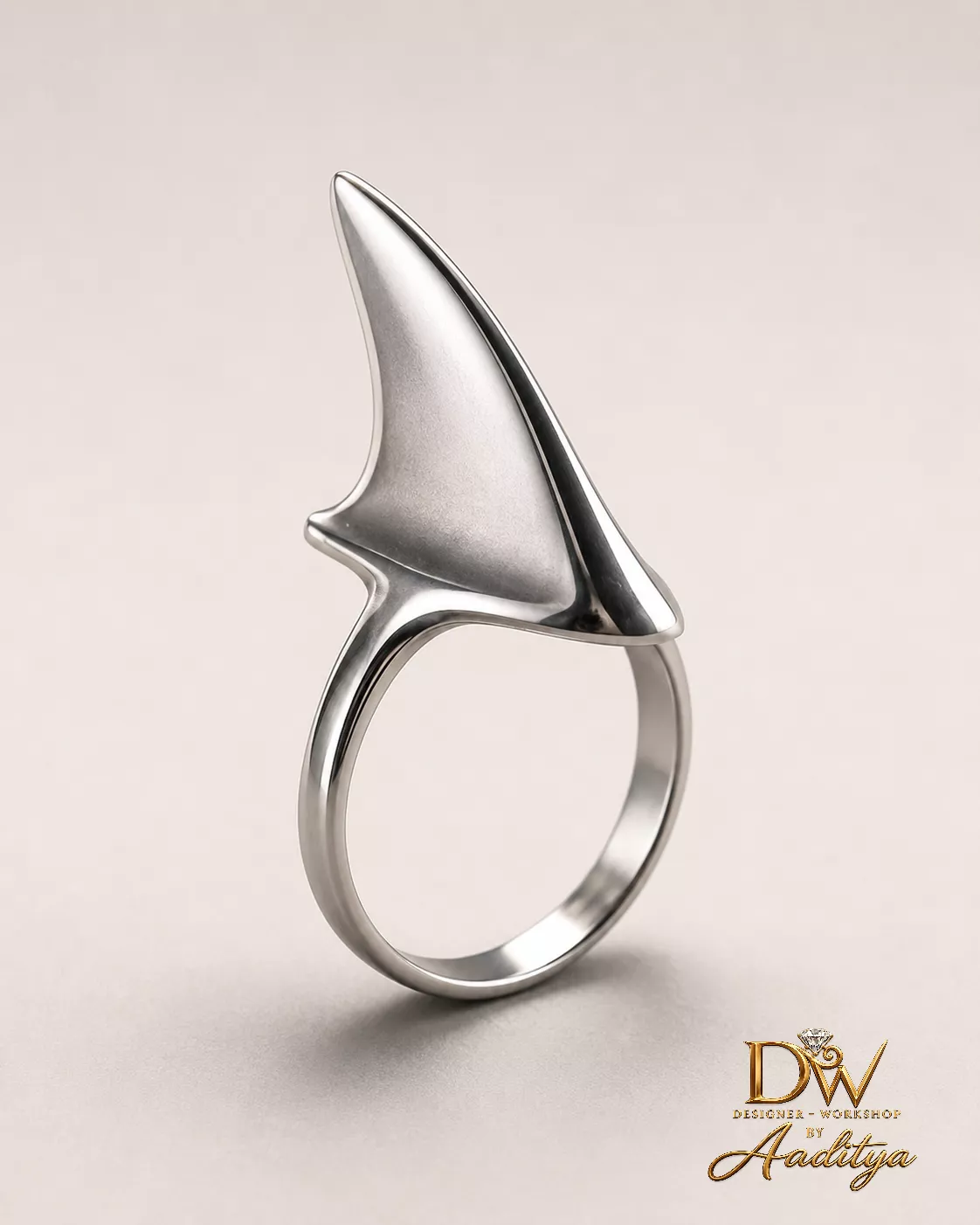 Shark Fin Statement Ring 3D print model