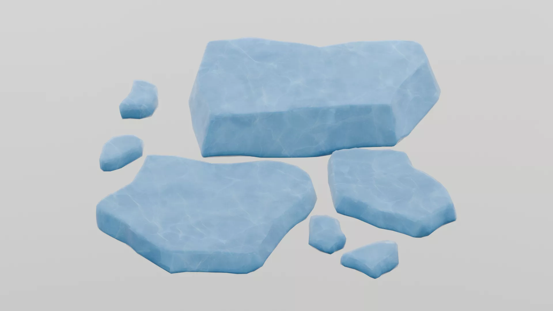 Winter snow - ice cubes Low-poly 3D model