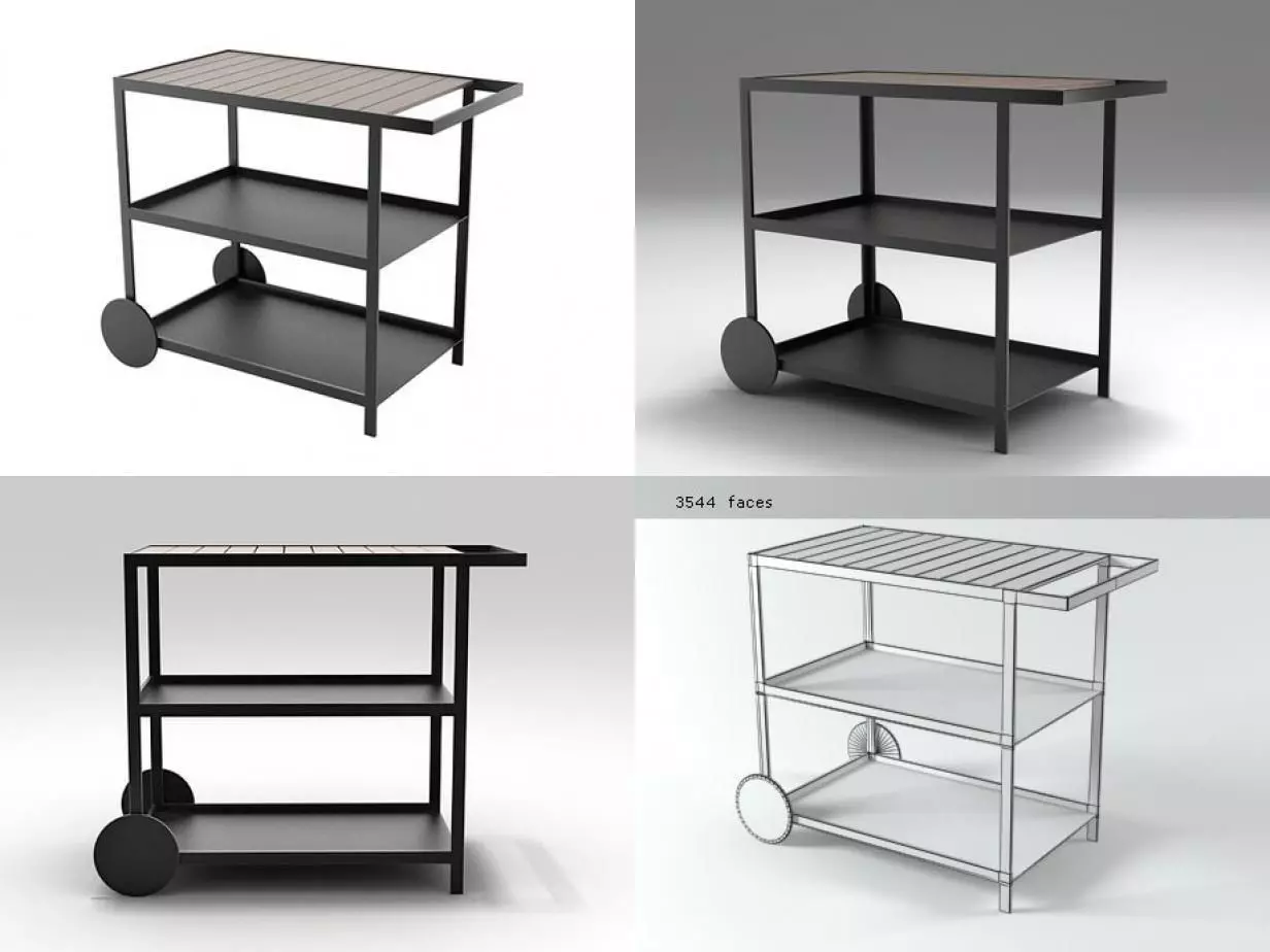 Garden Trolley 3D model_0