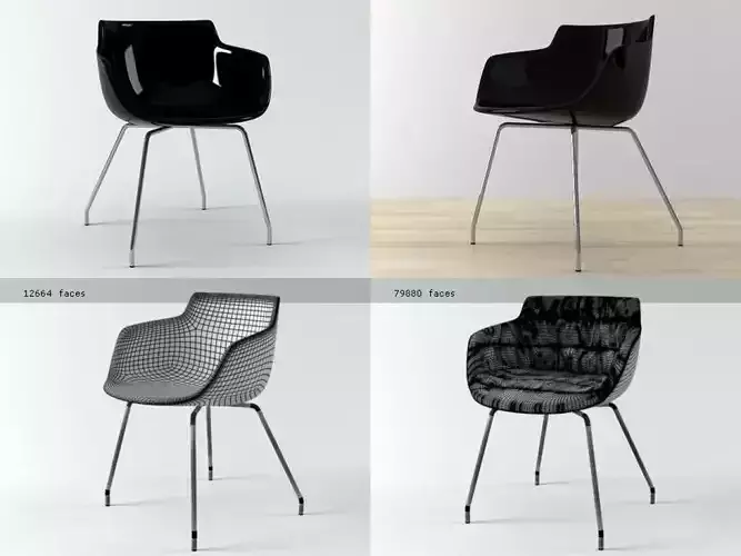 Flow armchair 4 legs